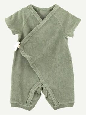 Oliver & Rain Soft Olive Green Baby One-Piece Romper